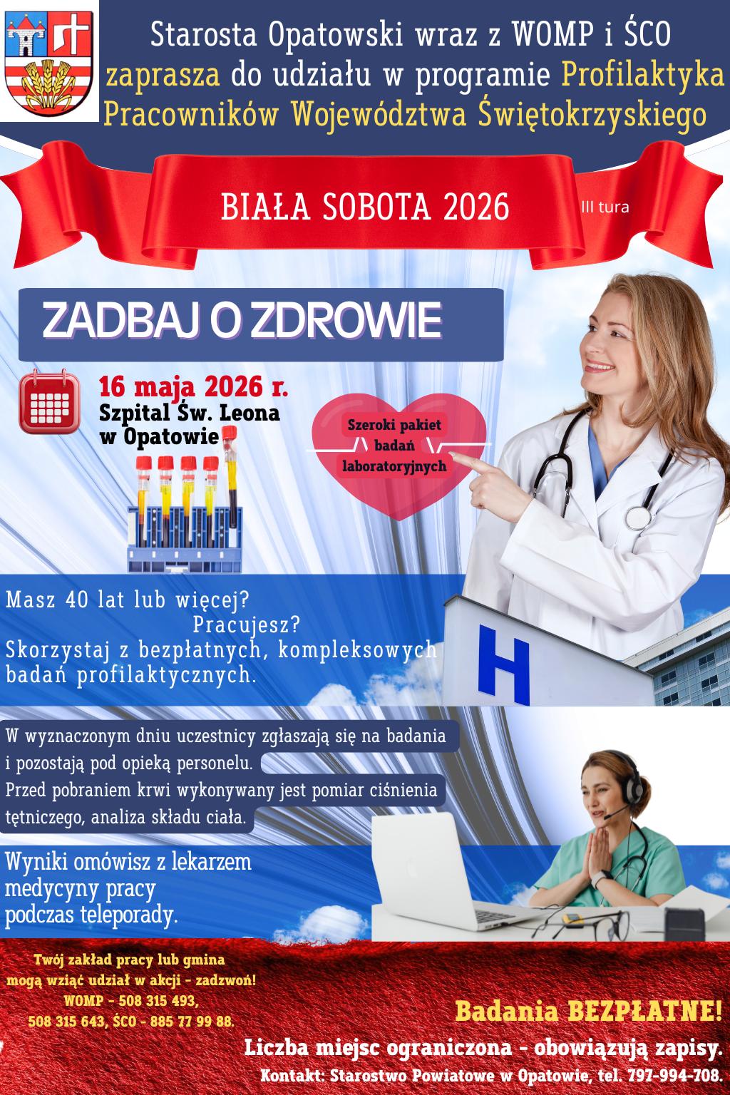 Plakat z informacjami o badaniach