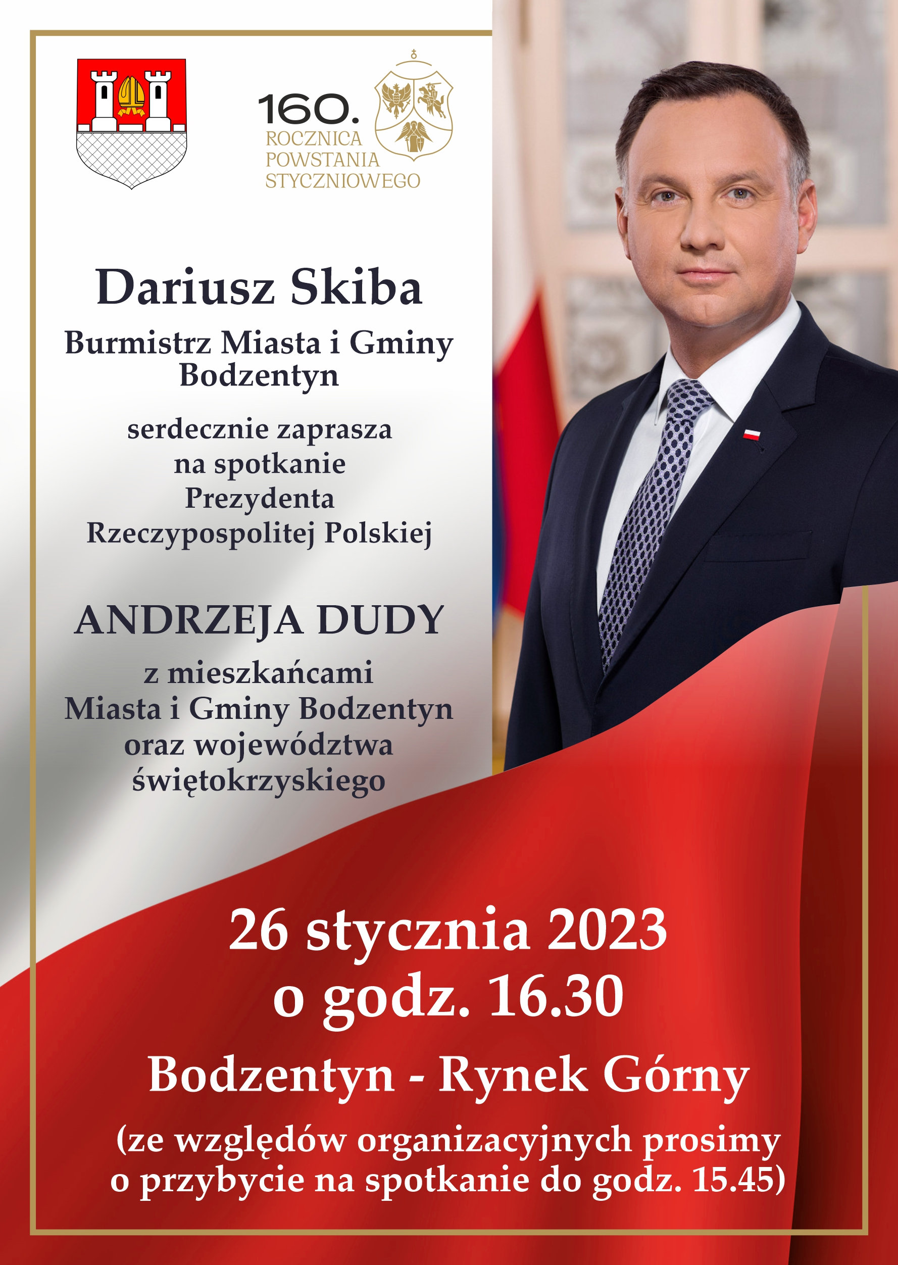 Grafika promocyjna Zaproszenie na spotkanie z Prezydentem Rzeczypospolitej Polskiej