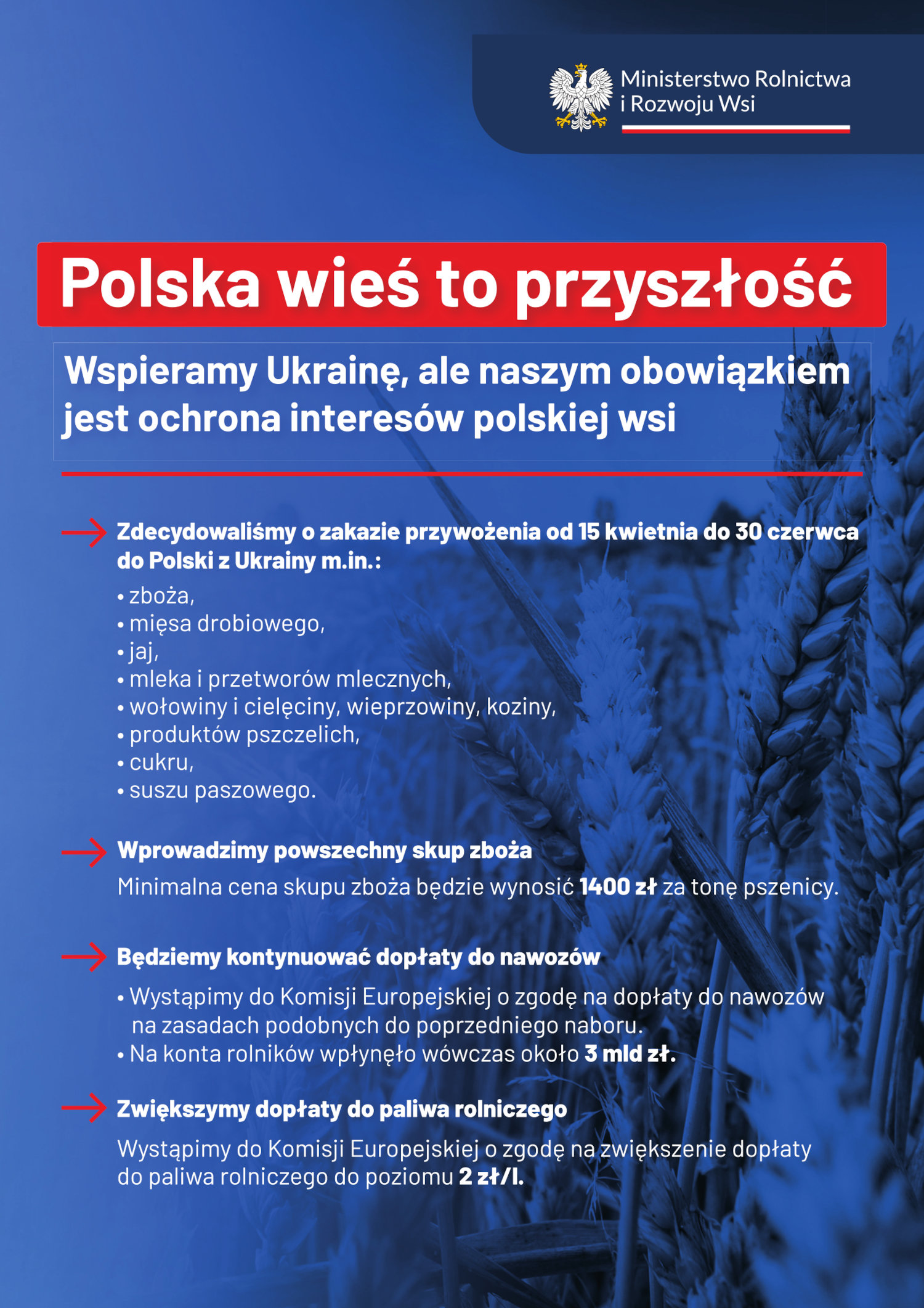 Plakat informacyjny Polska wieś to przyszłość