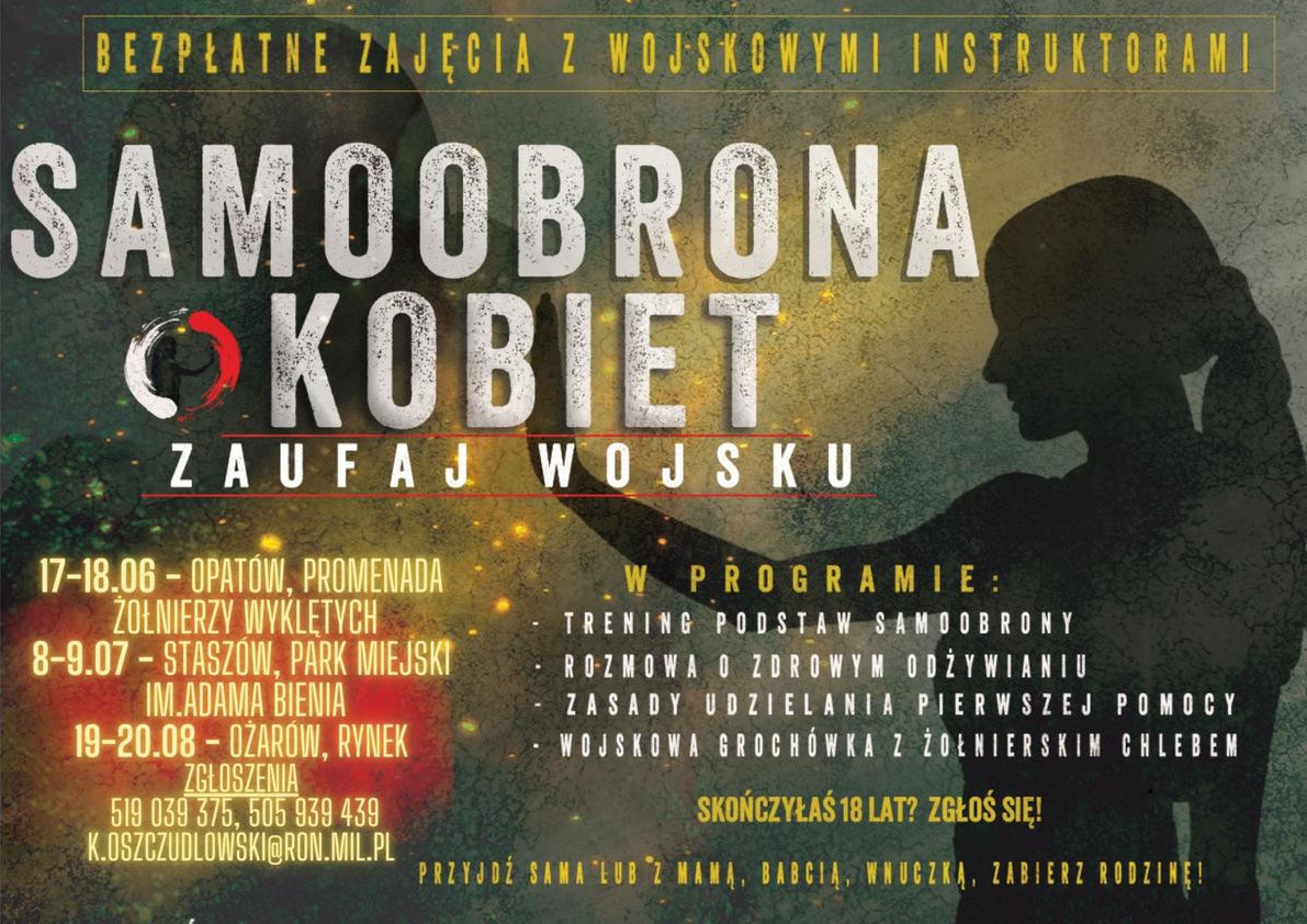 Plakat informacyjny Samoobrona kobiet – zaufaj wojsku