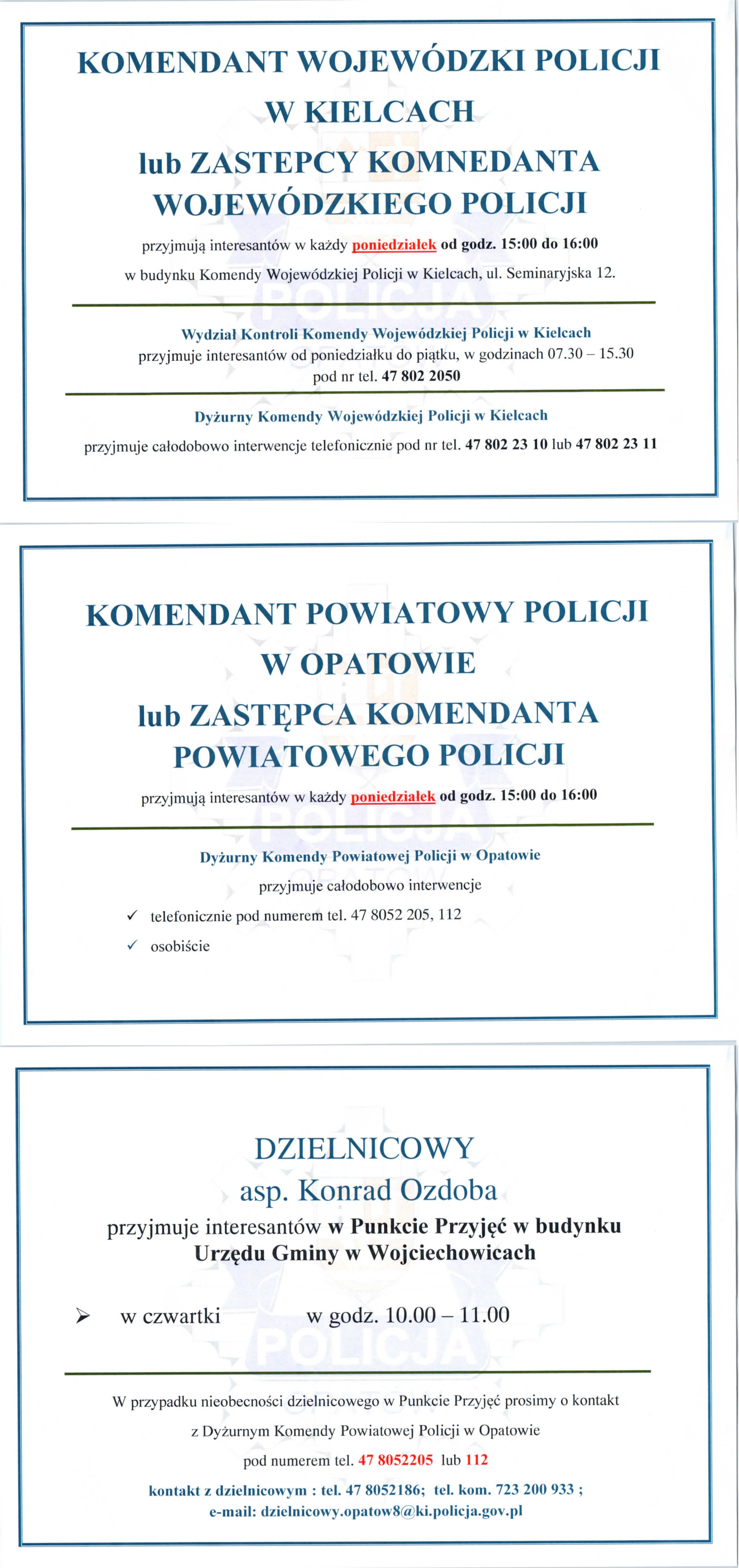 Skan dyżurów policji