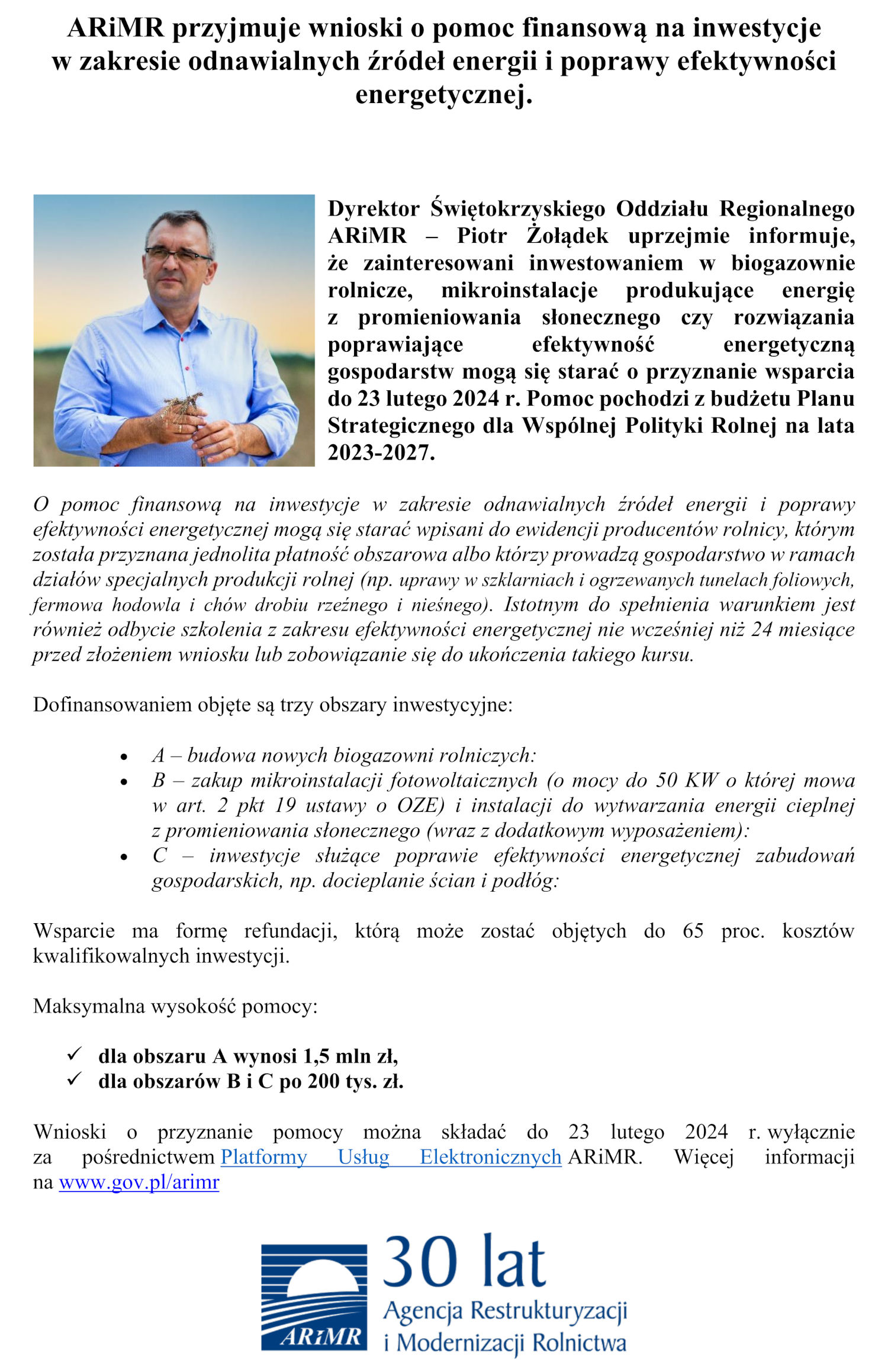 Grafika z treścią komunikatu