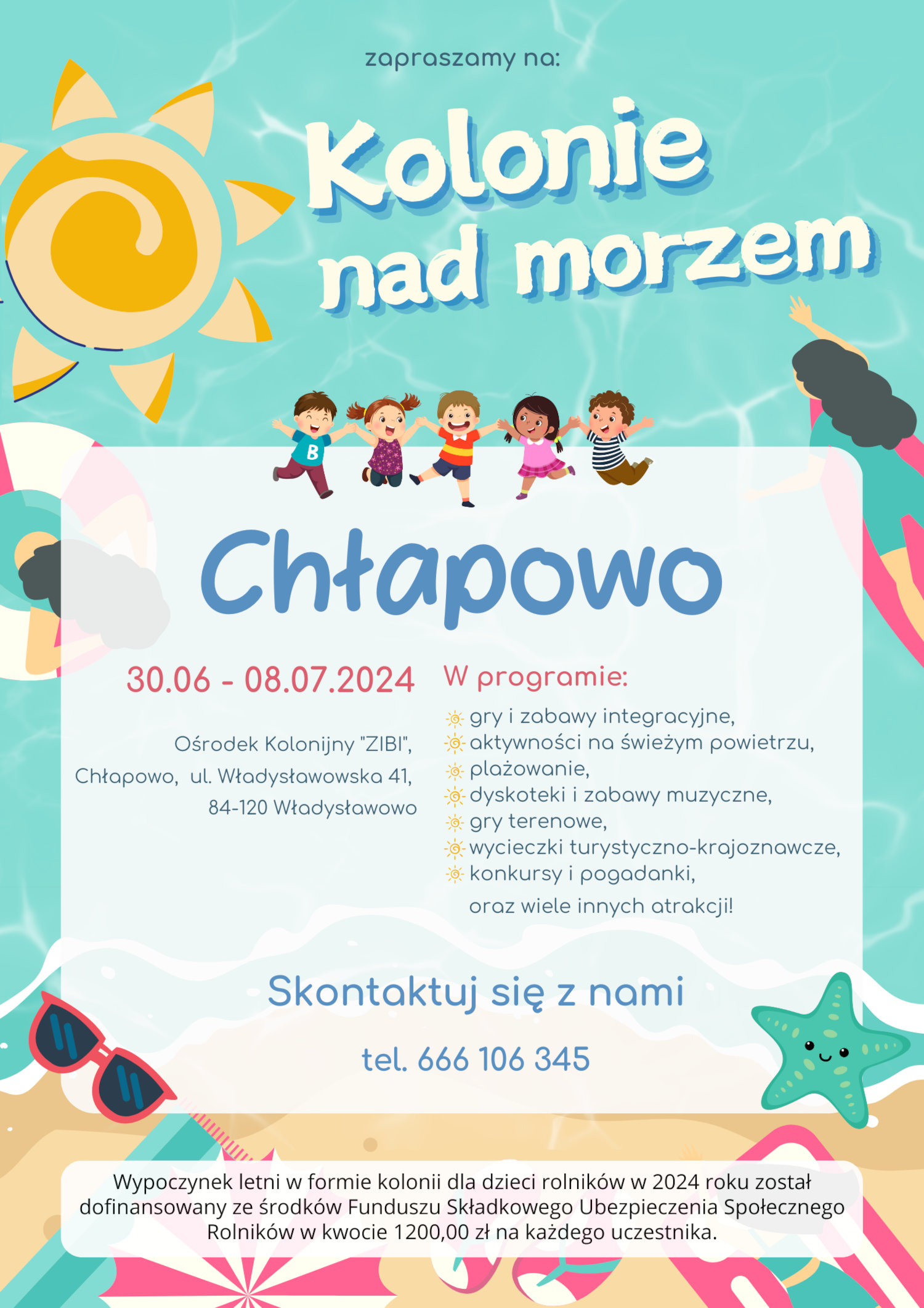 Plakat z informacjami o koloniach