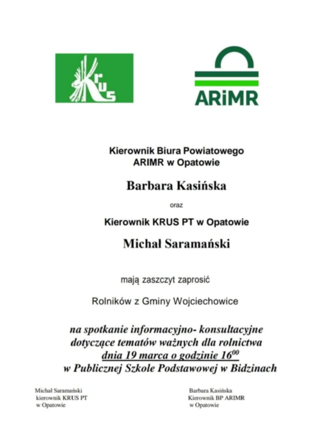 Grafika z treścią ogłoszenia