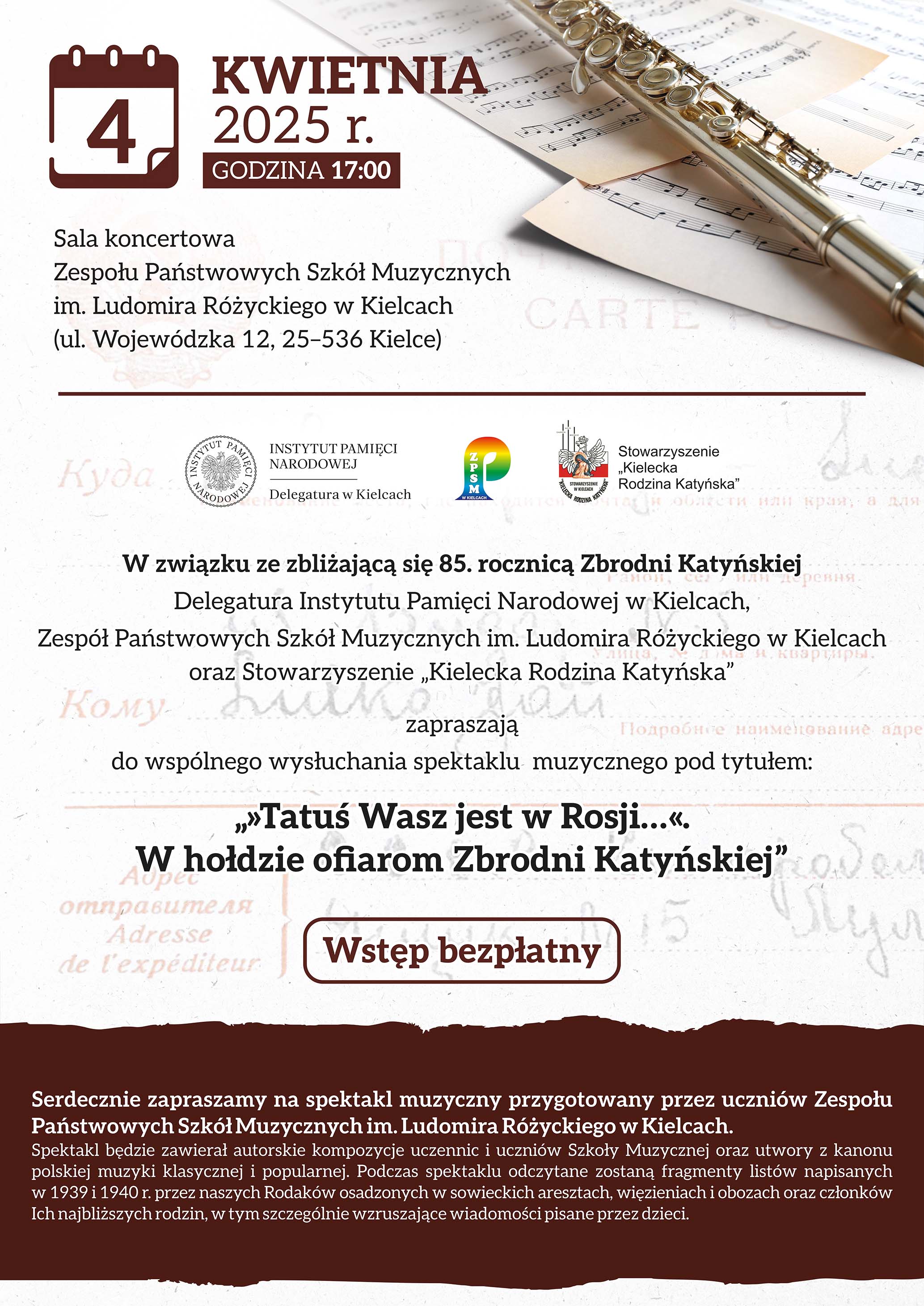 Plakat z informacjami o wydarzeniu