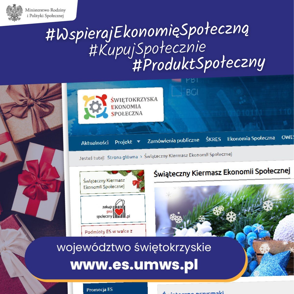 Grafika informacyjna - Świąteczny Kiermasz Ekonomii Społecznej