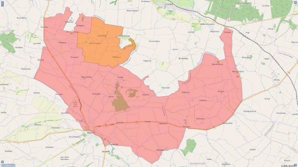 Mapa zasięgu HPAI