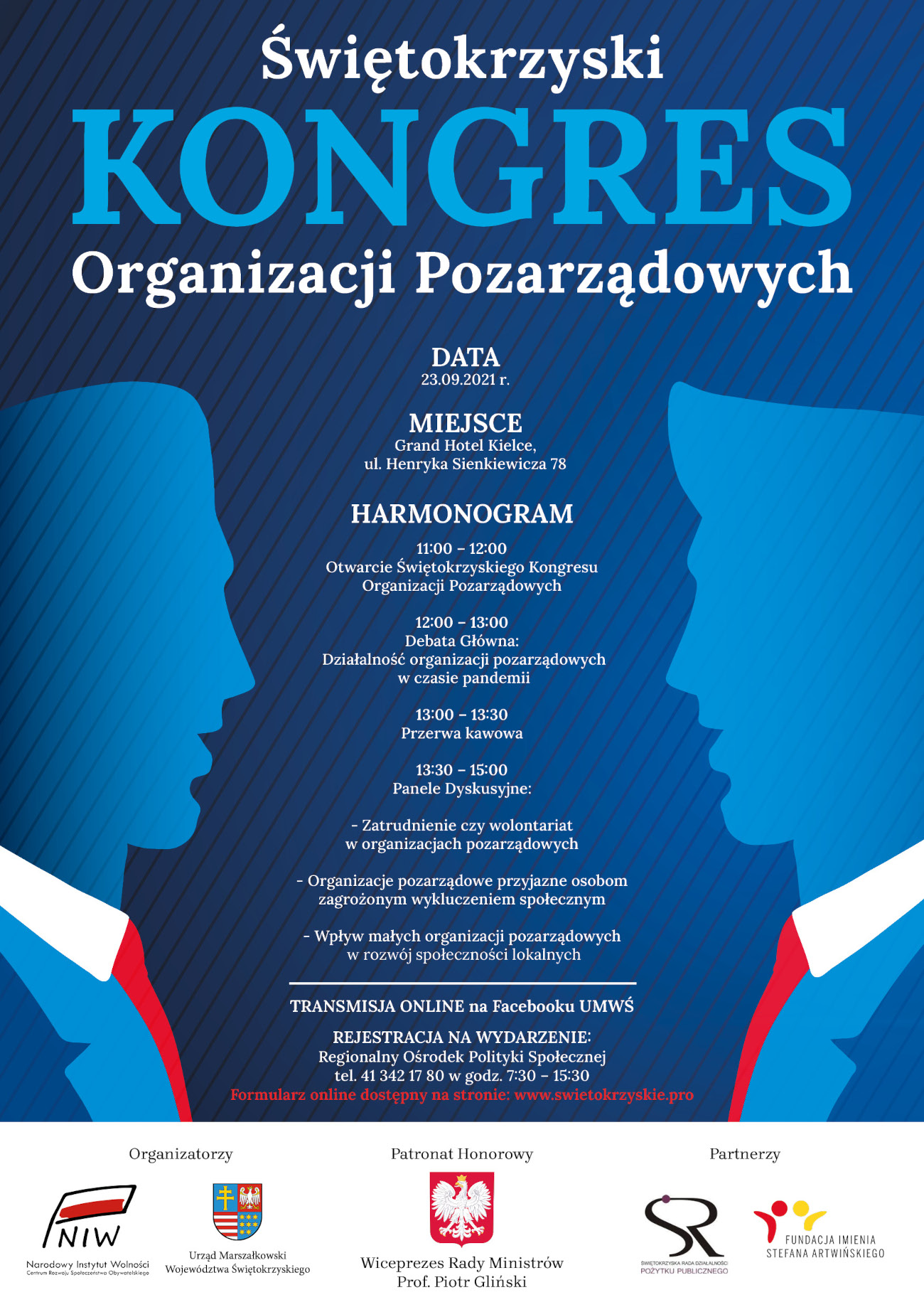 Grafika z informacjami o Świętokrzyskim Kongresie Organizacji Pozarządowych