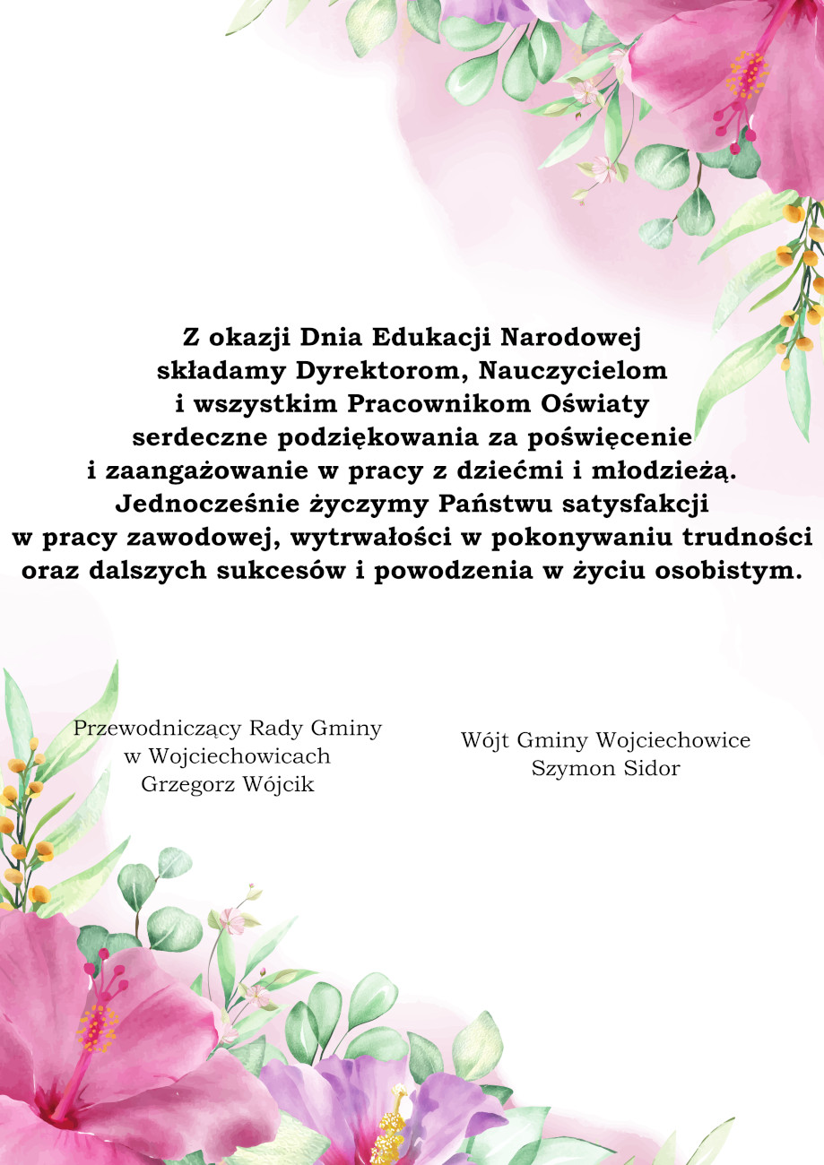 Grafika z życzeniami z okazji Dnia Edukacji Narodowej