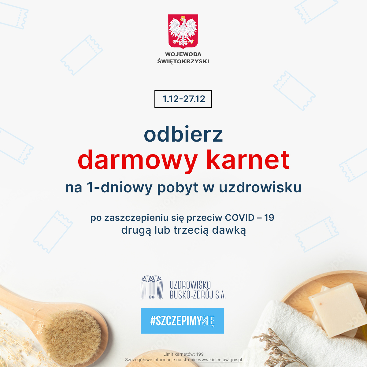 Plakat informacyjny Weź udział w akcji #SzczepimySię i odbierz nagrody