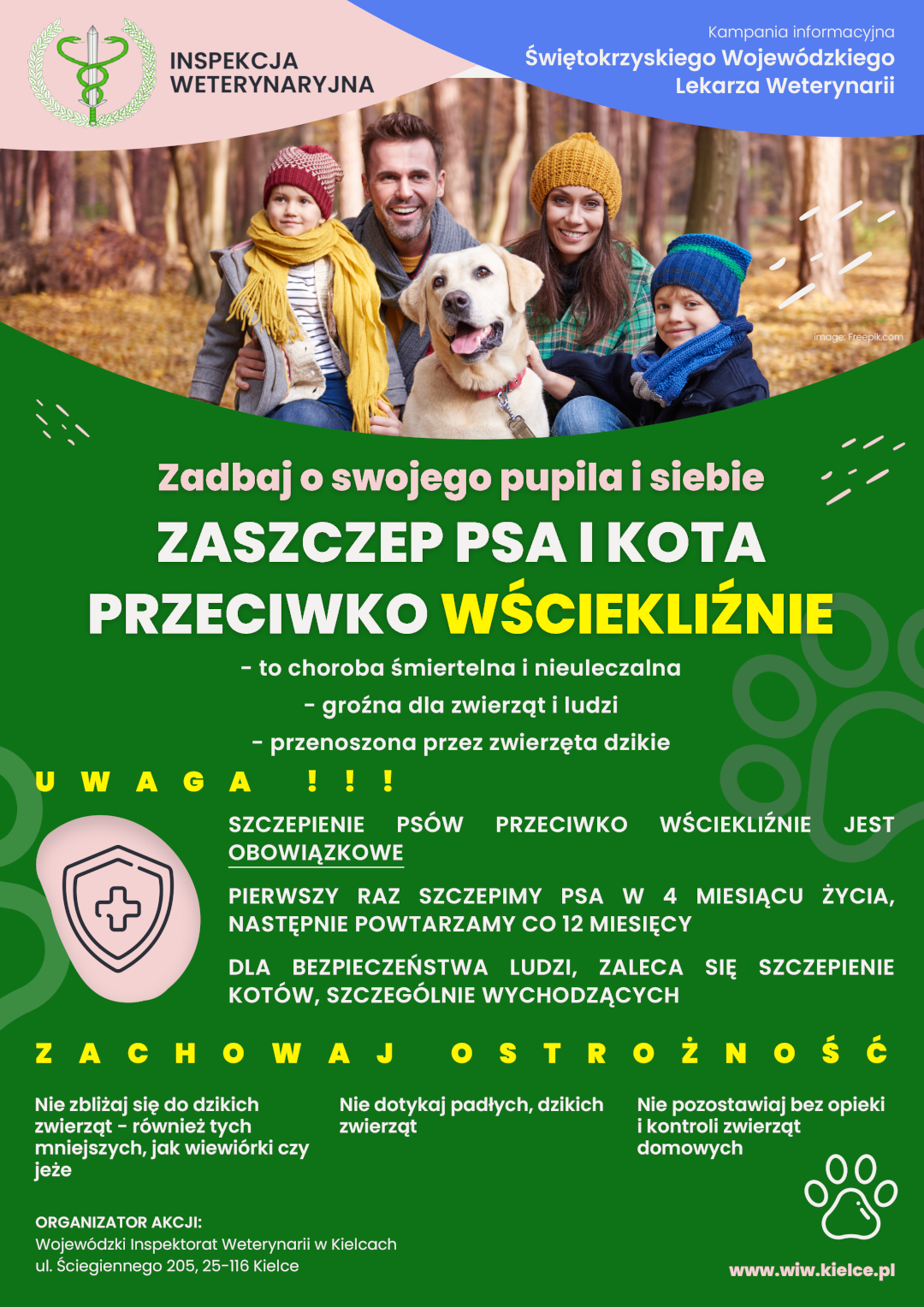 Plakat informacyjny o wściekliźnie