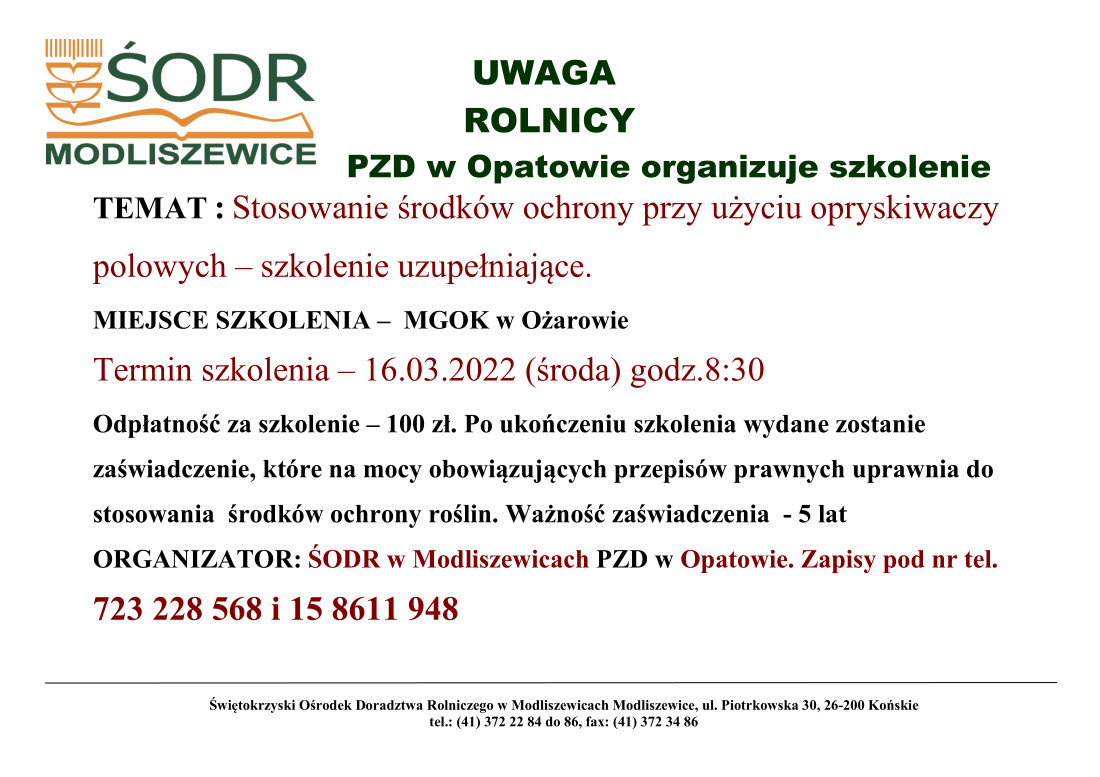 Grafika z zaproszeniem na szkolenie