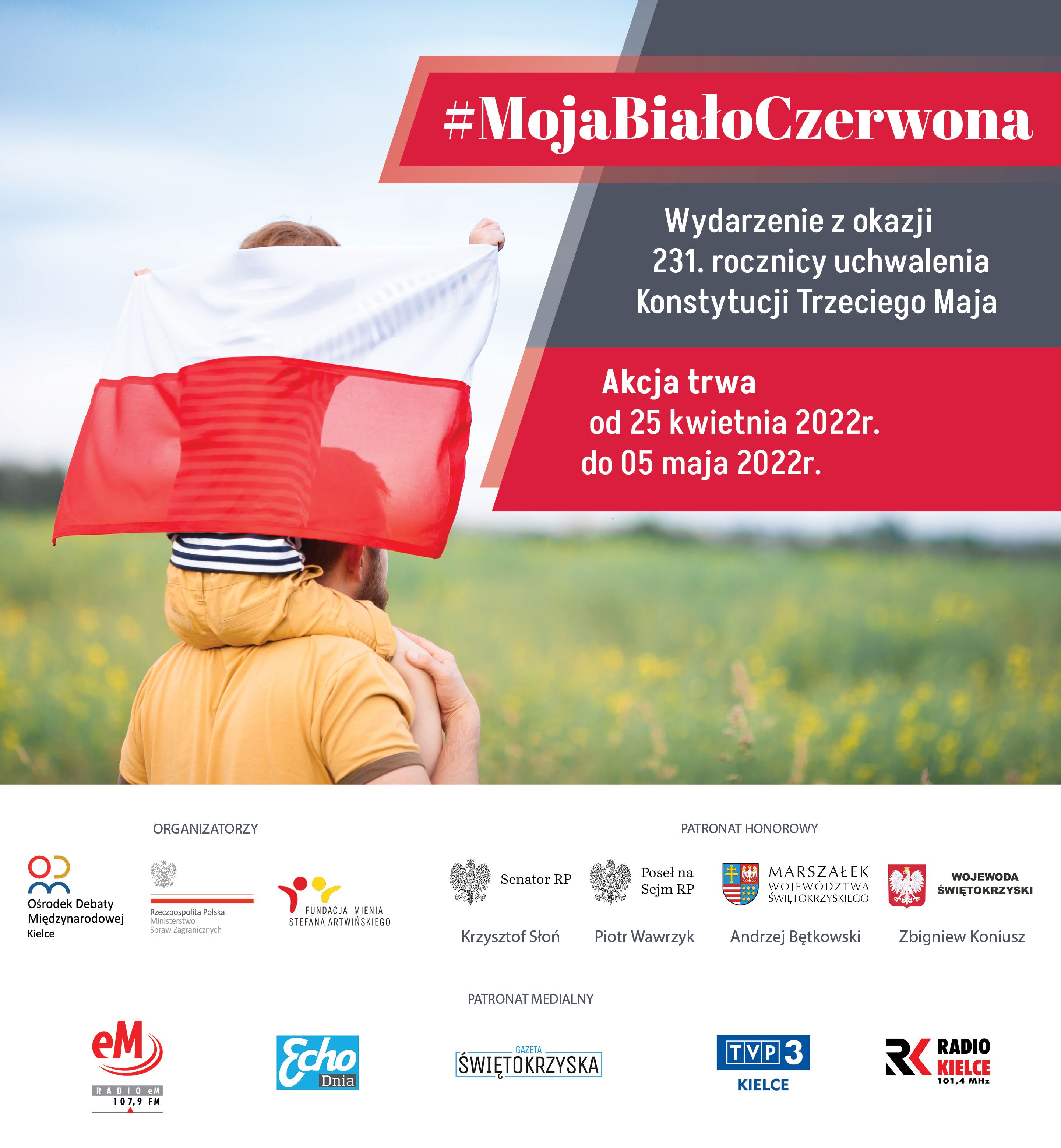 Grafika promująca wydarzenie #MojaBiałoCzerwona