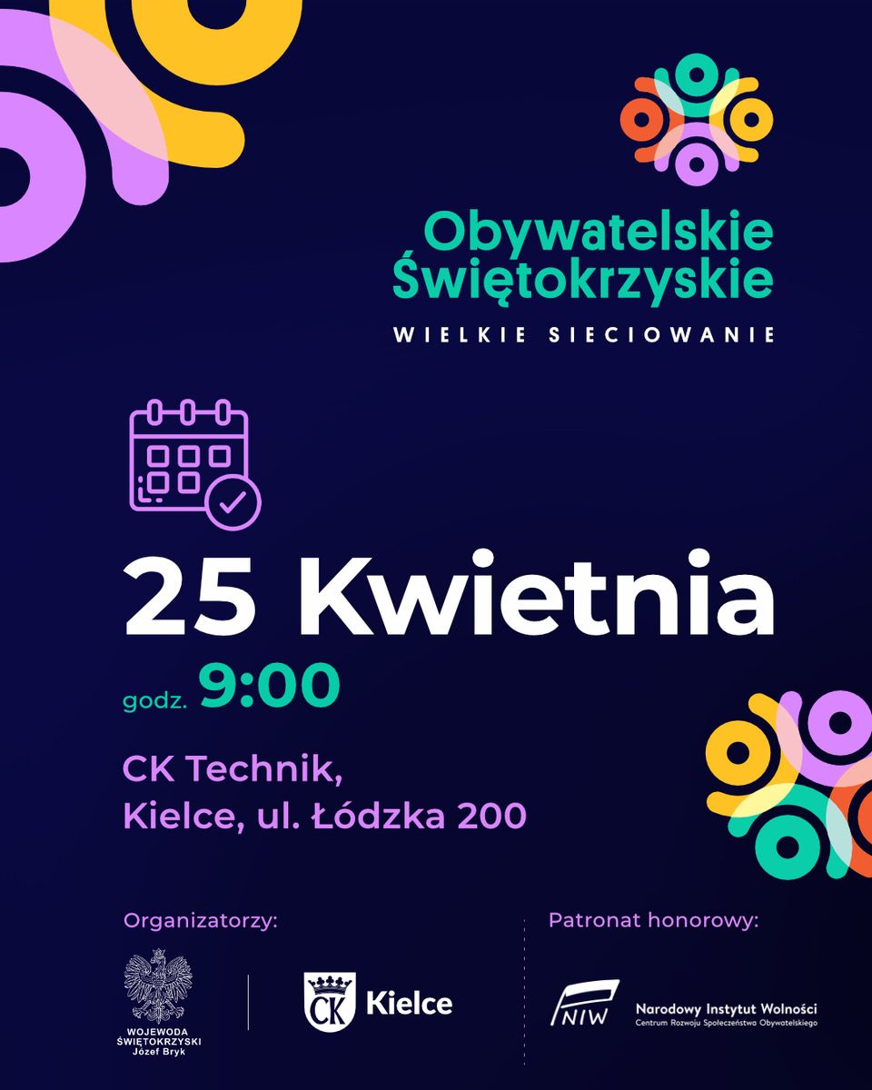 Obywatelskie Świętokrzyskie. Wielkie sieciowanie Grafika promocyjna wydarzenia